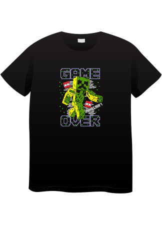 Tricouri Copii - Tricou Copii Minecraft, 7-8 ani, bumbac, negru