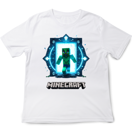 Tricouri Copii - Tricou copii Minecraft, alb, premium, 3-4 ani