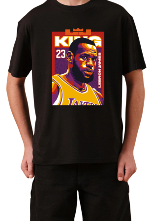 Tricouri Copii - Tricou Copii NBA Baschet, negru, bumbac, 11-12 ani