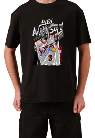 Tricouri Copii - Tricou Copii NBA Baschet, negru, bumbac, 11-12 ani