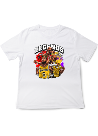 Tricouri Copii - Tricou Copii NBA Legens, Baschet Icon Collection, alb, bumbac, 7-8 ani
