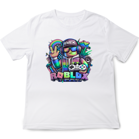 Tricouri Copii - Tricou copii Roblox, alb, bumbac, 5-6 ani
