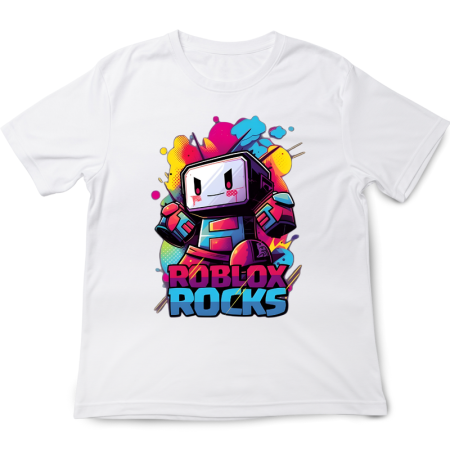 Tricouri Copii - Tricou copii Roblox, alb, bumbac, 5-6 ani