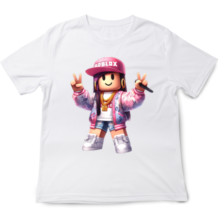 Tricouri Copii - Tricou copii Roblox, alb, bumbac, 5-6 ani