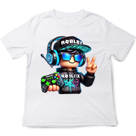 Tricouri Copii - Tricou copii Roblox, alb, bumbac, 5-6 ani