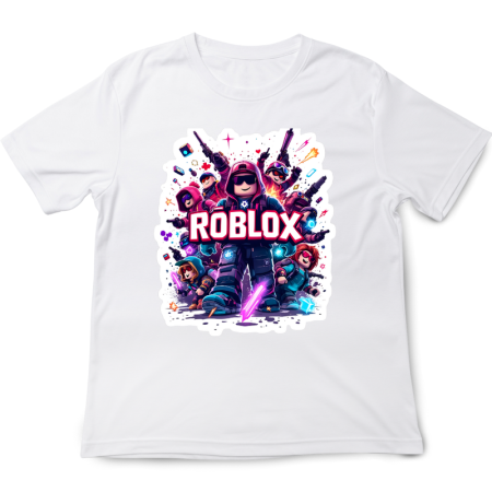 Tricouri Copii - Tricou copii Roblox, alb, bumbac, 5-6 ani