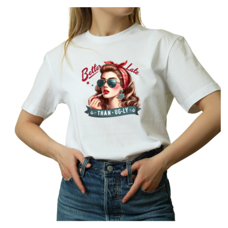 Tricouri Personalizate - Tricou Dama alb, combinatie de retro si sarcasm