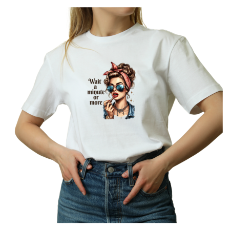 Tricouri Personalizate - Tricou Dama alb, mesaj amuzant in stil retro american