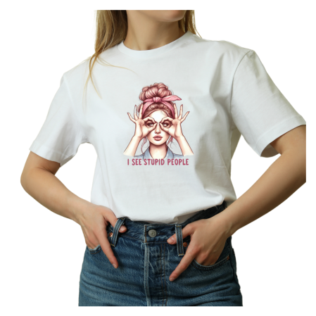 Tricouri Personalizate - Tricou Dama alb, Retro American autentic, umor sarcastic
