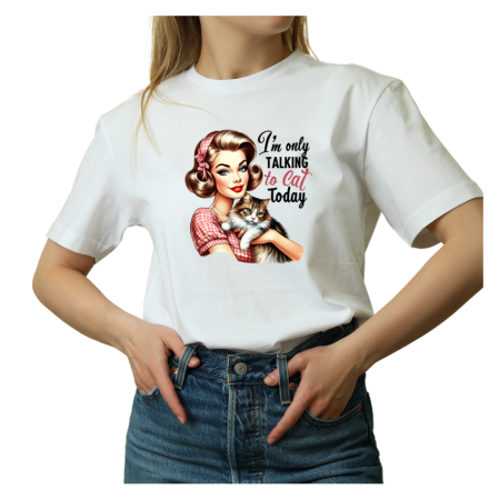Tricouri Personalizate - Tricou Dama alb, Retro American, cu mesaj sarcastic si amuzant