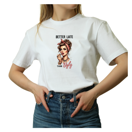 Tricouri Personalizate - Tricou Dama alb, retro chic, text ironic si haios