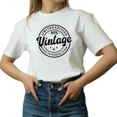 Tricouri Personalizate - Tricou Dama cu mesaj haios, aniversare 50 ani La multi ani, alb