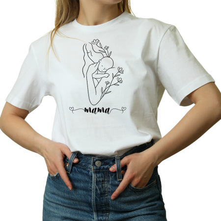 Tricouri Personalizate - Tricou dama, Pentru Mama, alb