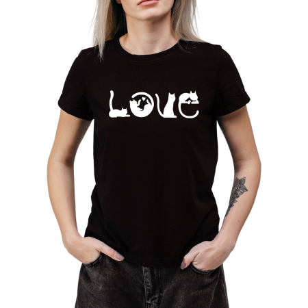Tricouri Personalizate - Tricou Dama Pisici alb din bumbac cu pisica suparata