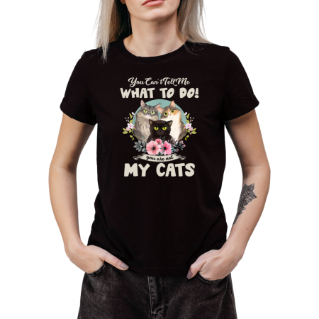 Tricouri Personalizate - Tricou Dama Pisici cu ilustratie haioasa de pisica zen