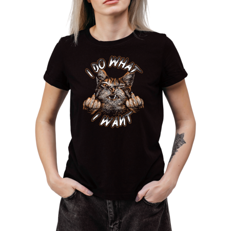 Tricouri Personalizate - Tricou Dama Pisici cu vibe sarcastic, ideal pentru iubitoare de motani