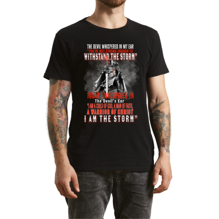 Tricouri Personalizate - Tricou FaithWear Negru Religios cu mesaj cu credinta barbati Warrior