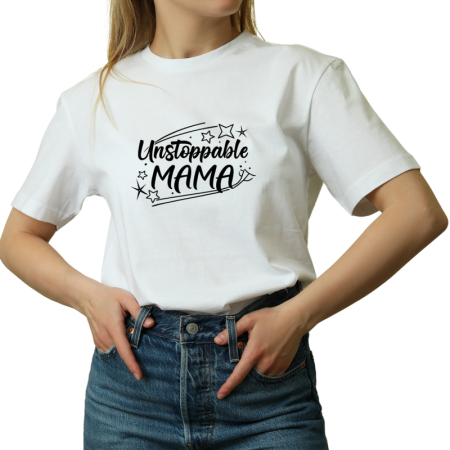 Tricouri Personalizate - Tricou Femei, mama - puterea din spatele zambetului, negru