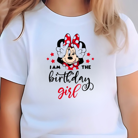 Tricouri Copii - Tricou fete, aniversare, tematica Minnie Mouse, Happy Birthday, 3 ani