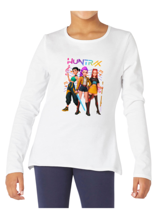 Tricouri Copii - Tricou fete K POP Demon Hunters, maneca lunga, alb, 7-8 ani