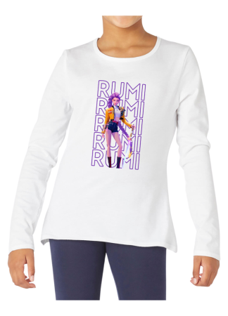 Tricouri Copii - Tricou fete K POP Demon Hunters, maneca lunga, alb, 9-10 ani