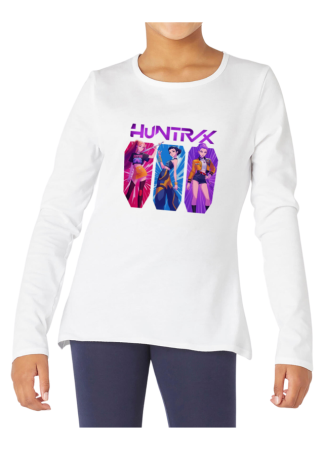 Tricouri Copii - Tricou fete K POP Demon Hunters, maneca lunga, alb, 9-10 ani