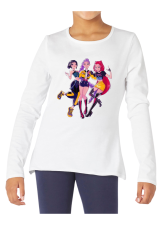 Tricouri Copii - Tricou fete K POP Demon Hunters, maneca lunga, alb, 9-10 ani