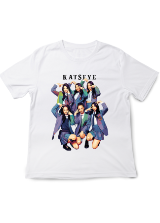 Tricouri Copii - Tricou fete KATSEYE Pop Music, alb, 5-6 ani