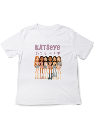 Tricouri Copii - Tricou fete KATSEYE Pop Music, alb, 7-8 ani