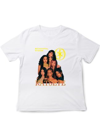 Tricouri Copii - Tricou fete KATSEYE Pop Music, alb, 7-8 ani