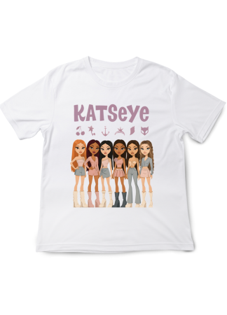 Tricouri Copii - Tricou fete KATSEYE Pop Music, alb, 9-10 ani