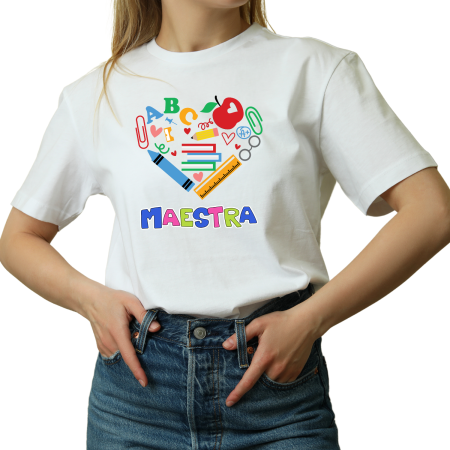 Tricouri Personalizate - Tricou haios, Cea mai buna Invatatoare/Profesoara, alb