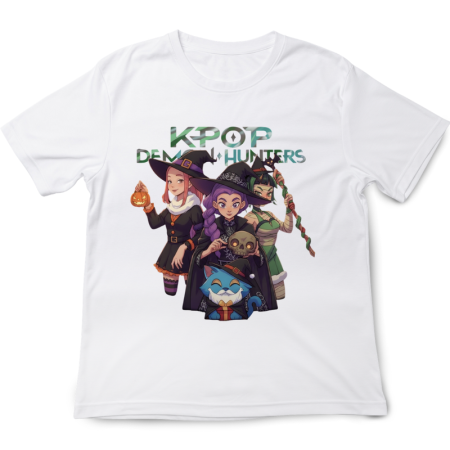 Halloween - Tricou Halloween K POP Demon Hunters Huntrix, alb, 7-8 ani