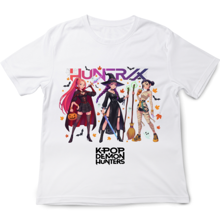 Halloween - Tricou Halloween K POP Demon Hunters Huntrix, alb, 7-8 ani