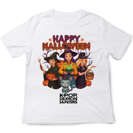 Halloween - Tricou Halloween K POP Demon Hunters Huntrix, alb, 7-8 ani