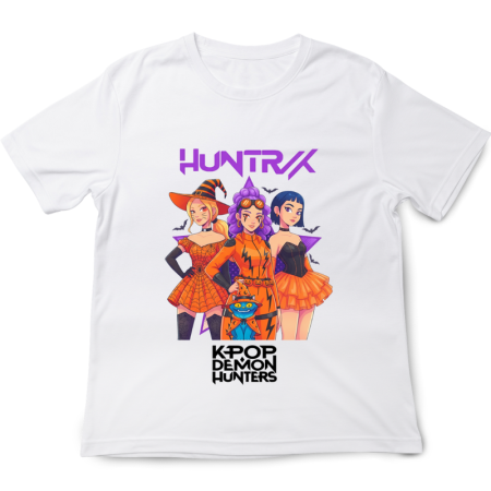 Halloween - Tricou Halloween K POP Demon Hunters Huntrix, alb, 7-8 ani