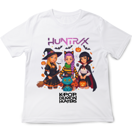 Halloween - Tricou Halloween K POP Demon Hunters Huntrix, alb, 7-8 ani