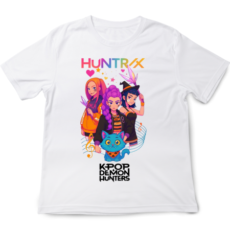 Halloween - Tricou Halloween K POP Demon Hunters Huntrix, alb, 7-8 ani