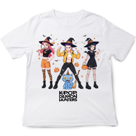 Halloween - Tricou Halloween K POP Demon Hunters Huntrix, alb, 7-8 ani