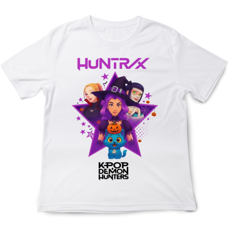 Halloween - Tricou Halloween K POP Demon Hunters Huntrix, alb, 7-8 ani