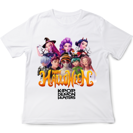 Halloween - Tricou Halloween K POP Demon Hunters Huntrix, alb, 7-8 ani
