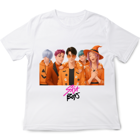 Tricouri Copii - Tricou Halloween Saja Boys K Pop Music alb 