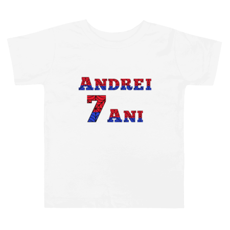 Tricouri Copii - Tricou personalizat 7 ani, tematica Spiderman, pentru ANDREI 7 ani