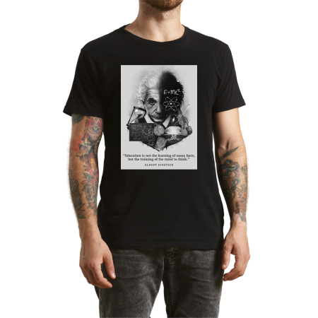 Tricouri Personalizate - Tricou personalizat Albert Einstein, negru
