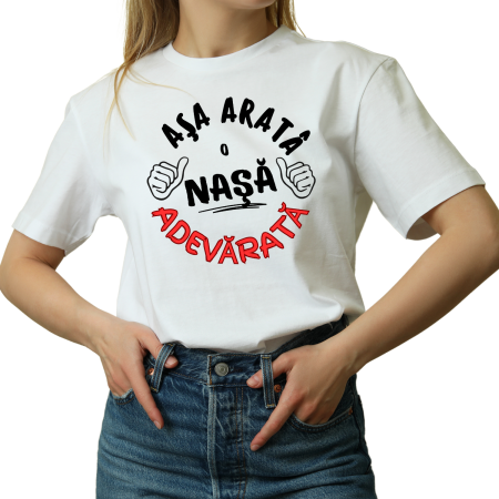 Tricouri Personalizate - Tricou personalizat, Asa arata o Nasa adevarata, culoarea alb