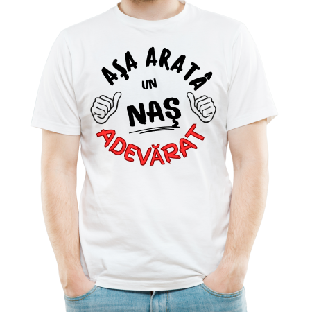 Tricouri Personalizate - Tricou personalizat, Asa arata un Nas adevarat, culoarea alb
