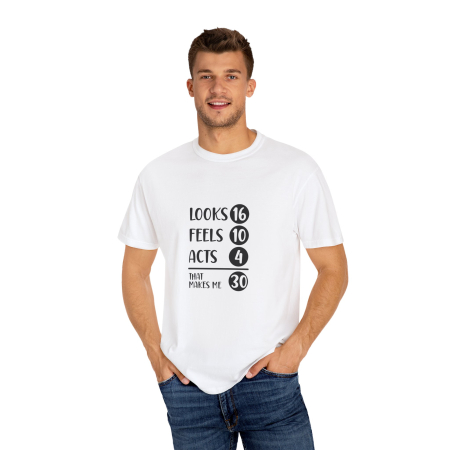 Tricouri Personalizate - Tricou personalizat barbati, aniversare 30 ani, alb