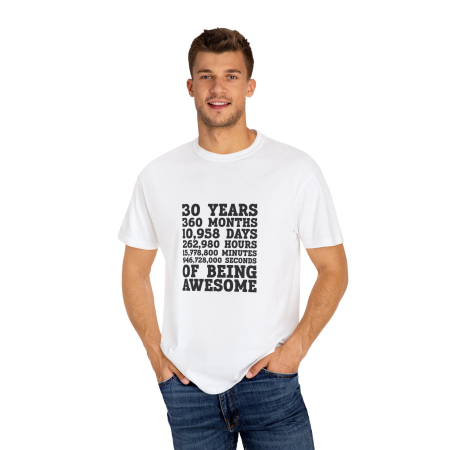 Tricouri Personalizate - Tricou personalizat barbati, aniversare 30 ani, alb, amuzant