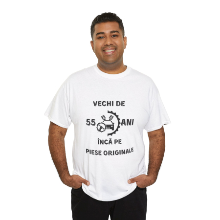 Tricouri Personalizate - Tricou personalizat barbati, negru, 55 ani si inca pe piese originale pentru aniversare