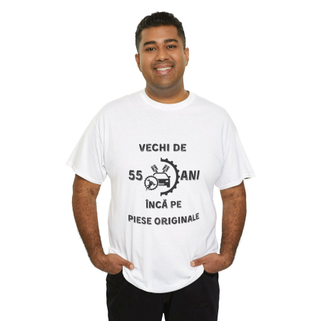 Tricouri Personalizate - Tricou personalizat barbati, negru, 55 ani si inca pe piese originale pentru aniversare